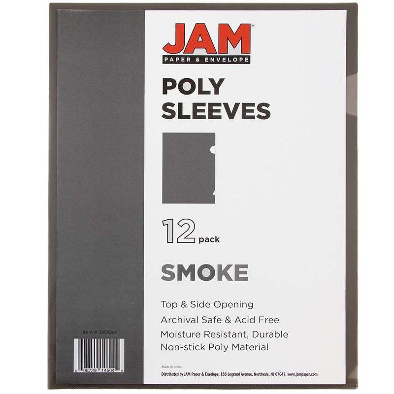JAM Paper Plastic Sleeves - 9" x 11 1/2" - Smoke - 12/pack - Image 3